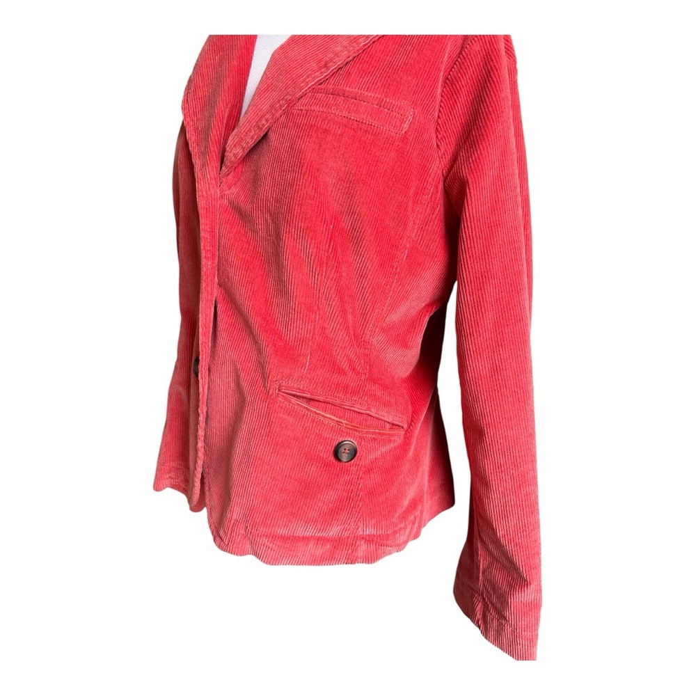 Talbots 12P Fitted Vibrant Salmon Corduroy Stretch Blazer